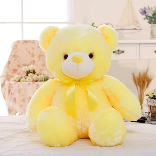 LED Teddy Bear Stuffed Plush Toy Colorful Glowing Yellow