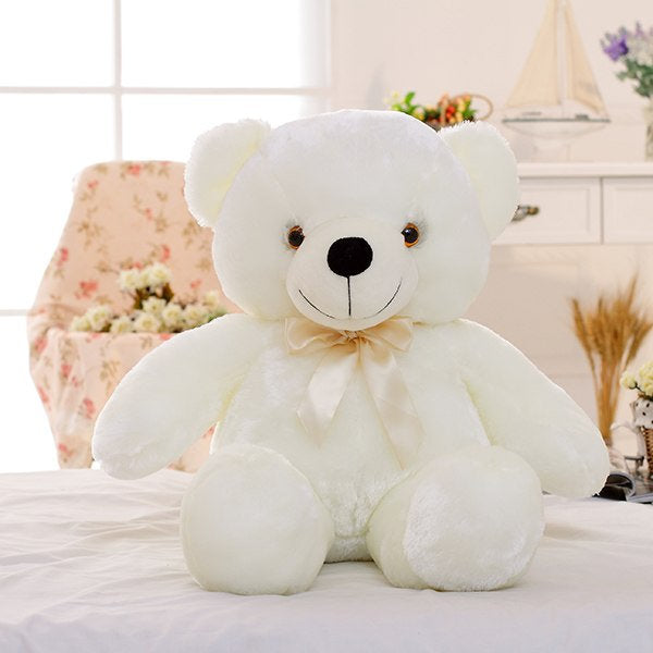 LED Teddy Bear Stuffed Plush Toy Colorful Glowing White