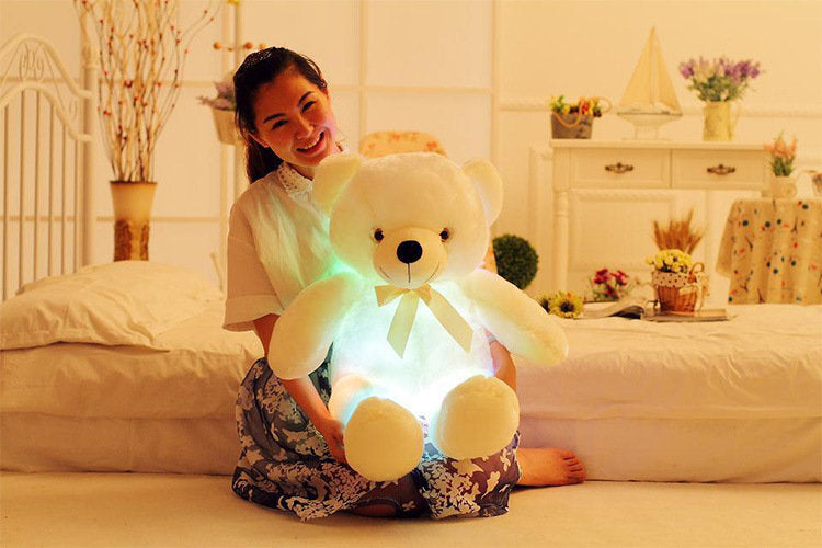 LED Teddy Bear Stuffed Plush Toy Colorful Glowing White