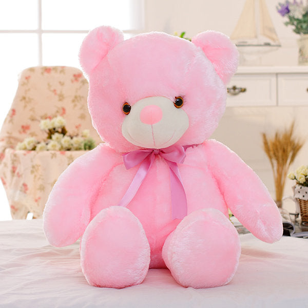 LED Teddy Bear Stuffed Plush Toy Colorful Glowing Pink