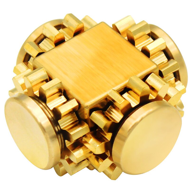 Gear Cube Fidget Spinner Copper Fidget Toy Educational Spinner Gyroscope Fidget Toy