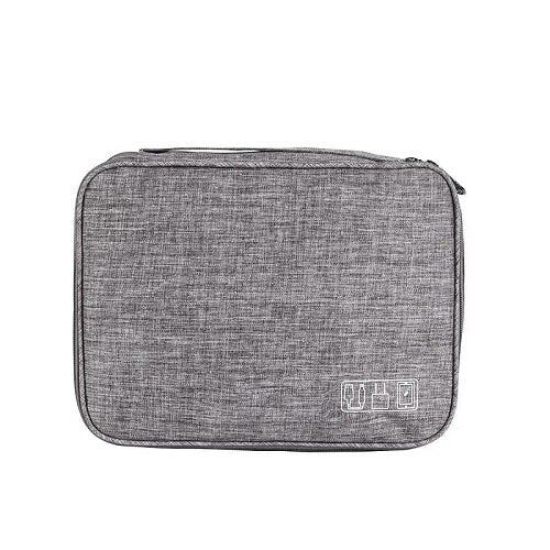 Grey Travel Cable and Device Storage Organizer