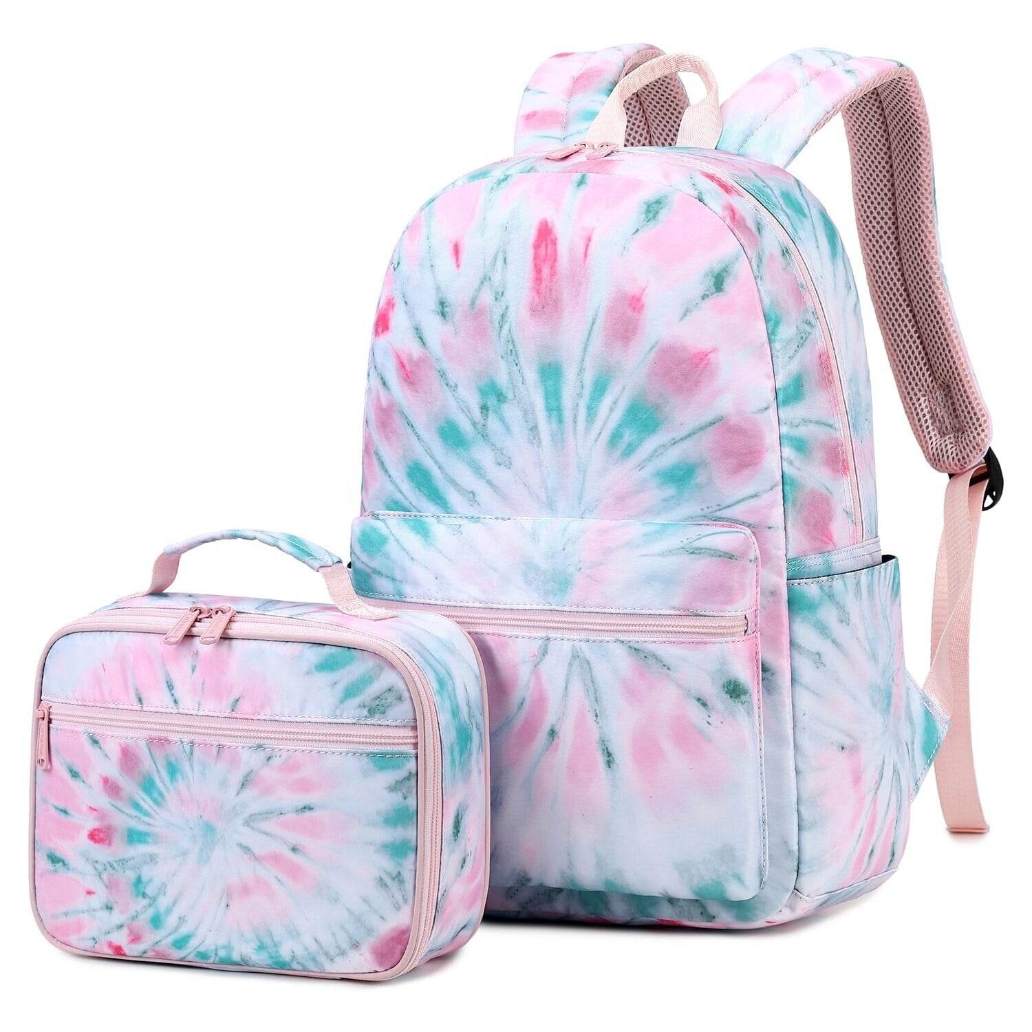 Pink Spiral Swirl Tie Dye School Bag Backpack