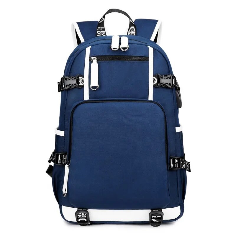 Oxford School Bag Backpack with External USB Charging Port