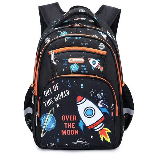 Rockets Over the Moon Kids School Bag Backpack