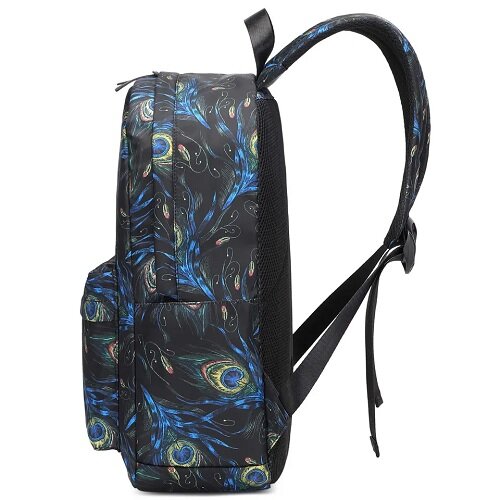 Peacock Feathers Print School Bag Backpack