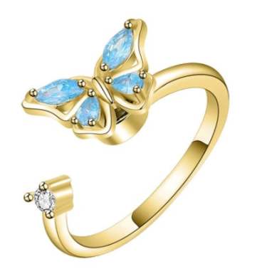 Butterfly Sensory Fidget Ring S925 (adjustable) Gold