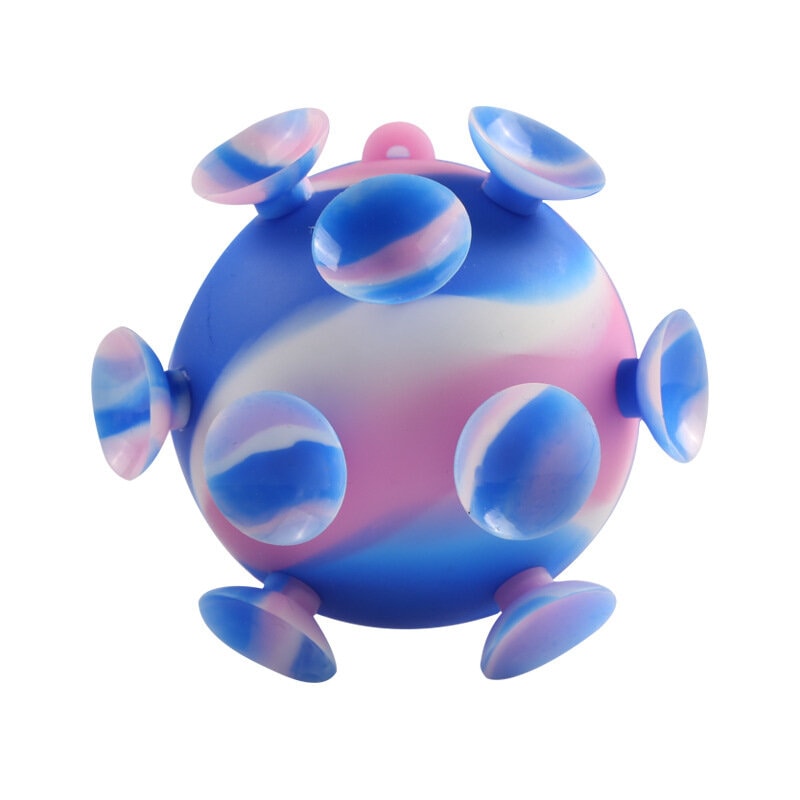 Blue Suction Ball Fidget Toy